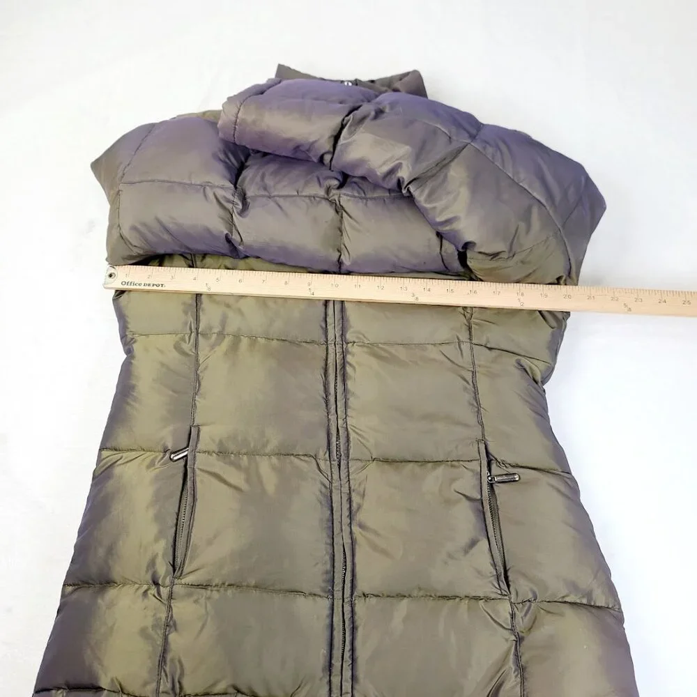 Zara Women's Radiation‎ Green Mock Neck Goose Down Winter Puffer Jacket Size L
